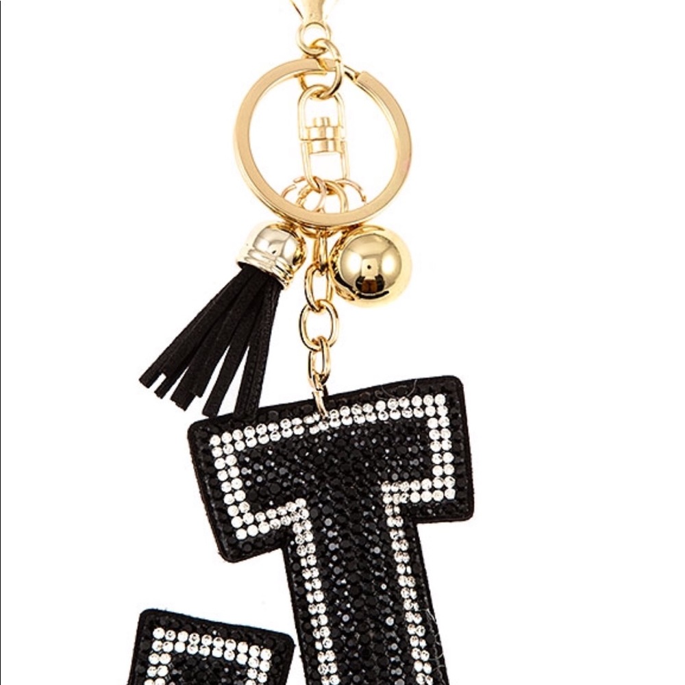 Embellished Rhinestone J Key Chain NWT - Picture 3 of 3